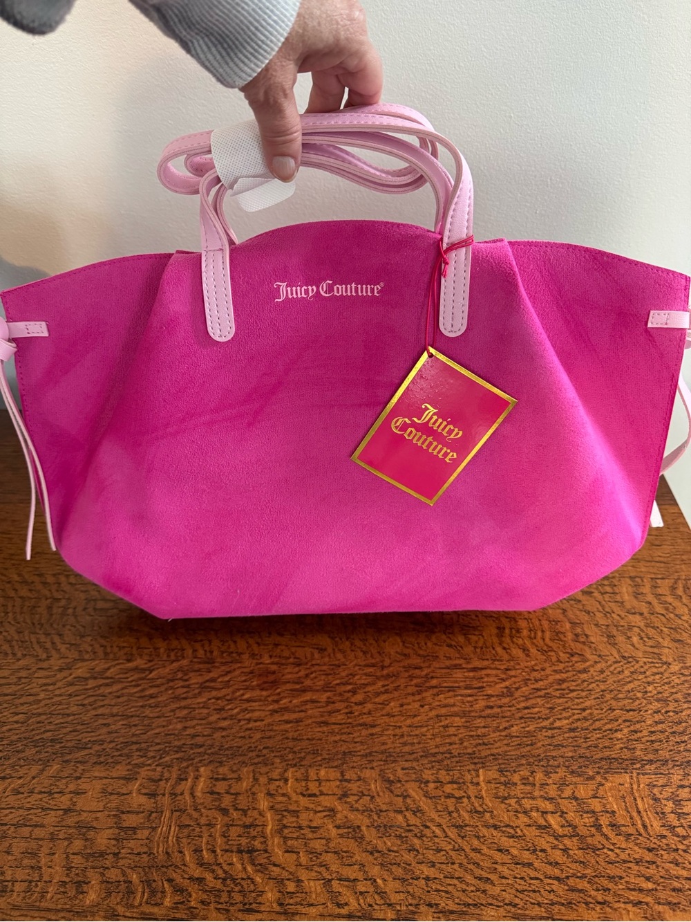 NWT Juicy Couture Rule Breaker Tote Bag - Fuchsia Faux Suede